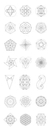 200多种几何图形的组合形式简单的三角形圆形矩形等几