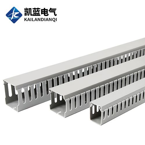 厂家 塑料pvc线槽灰色蓝色阻燃行线槽 配电柜走线槽60mm高度