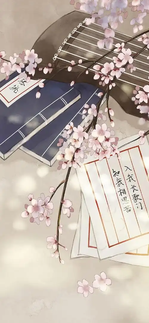 优美古风手绘插画高清手机壁纸