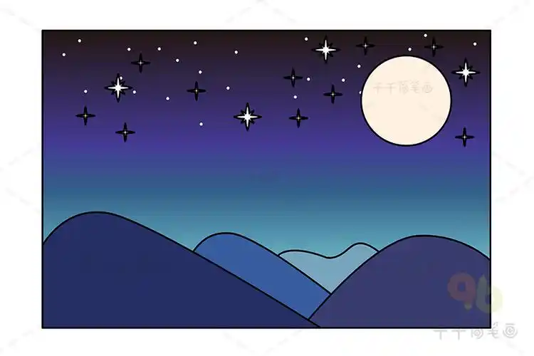 星空简笔画 仰望星空 发现不一样的美_儿童画简笔画