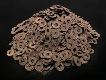 一堆铜钱 铜钱 古代