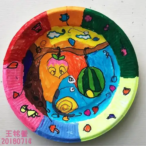 名佳艺术暑假班纸盘作品展