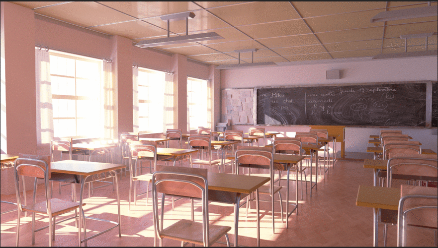 高中教室classroom场景氛围练习