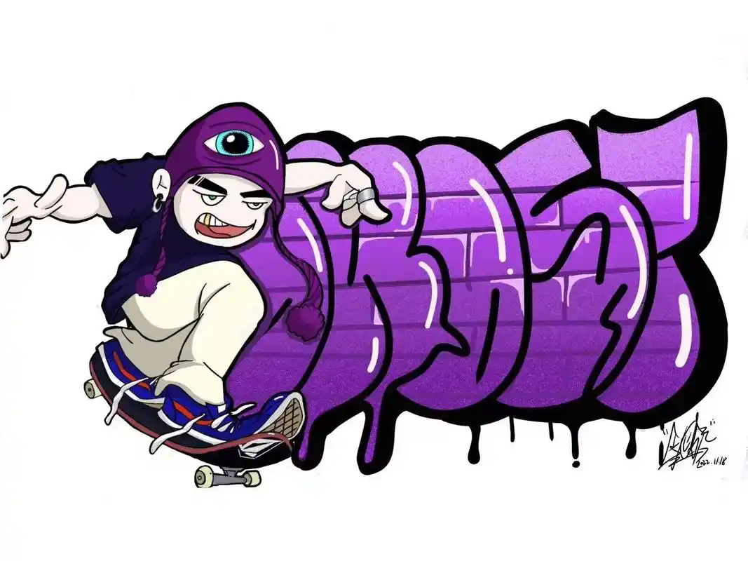 滑板boy.#画画 #艺术 #涂鸦 #hiphop #街头 - 抖音