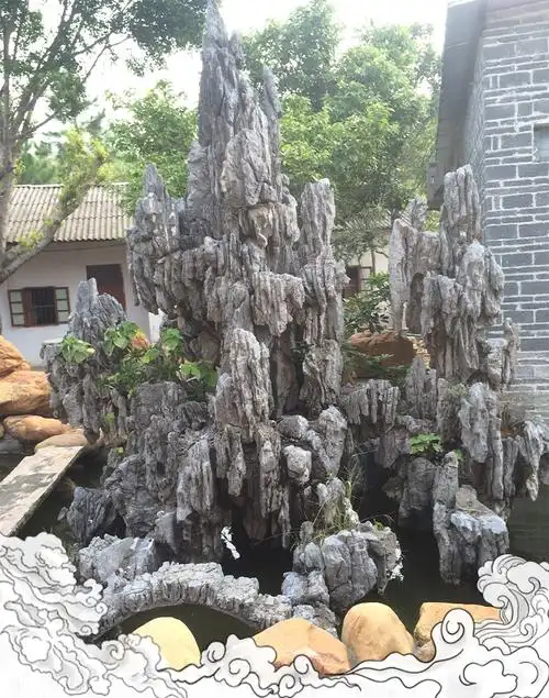 盛艺园林小型峰石假山英石草地点缀石英石供应厂家