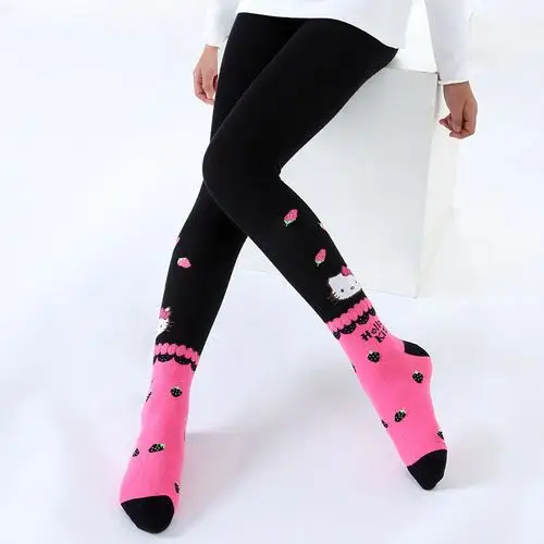 儿童连裤袜秋冬hellokitty女童裤袜春秋宝宝袜子打底裤小孩舞蹈袜