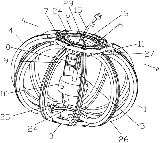 一种可拆卸的带led灯的旋转灯笼的制作方法