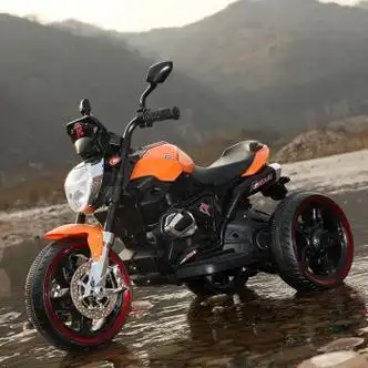 挎斗摩托车电动摩托车三轮双驱大电坐两人挎斗充电男女手拧油门 橘色