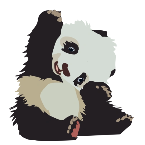 熊猫卡通手绘可爱动物高清