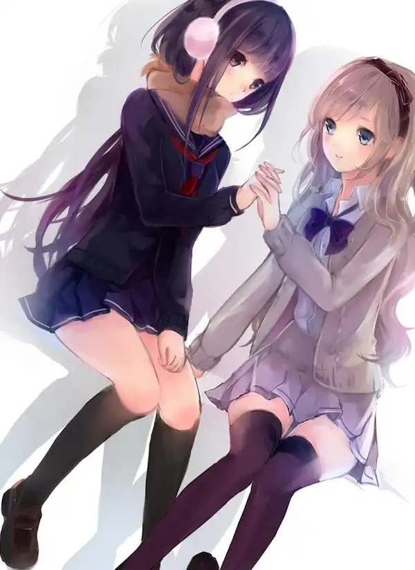 动漫少女姐妹花——谢谢你一直的陪伴,让我勇往直前