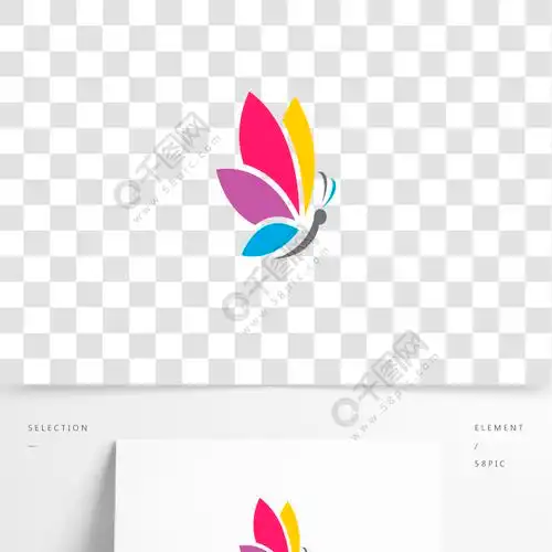 美丽的蝴蝶标志模板矢量图标设计