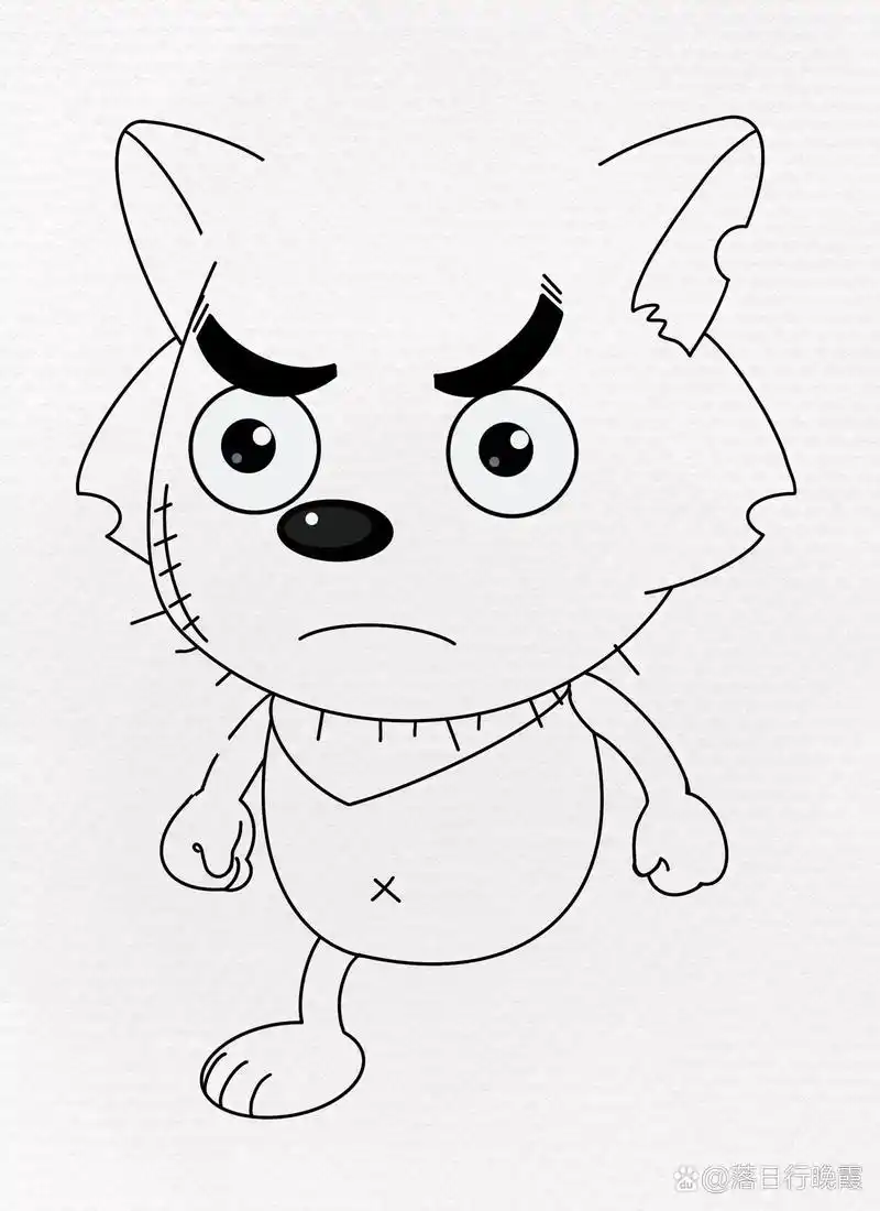 喜洋洋与灰太狼灰太狼原创手绘-附步骤图 灰太狼简笔画附步骤图