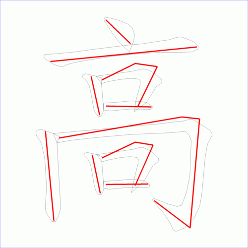 国字高的笔顺10画