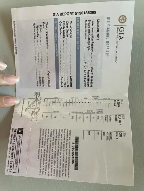 这个钻戒证书是真的假的