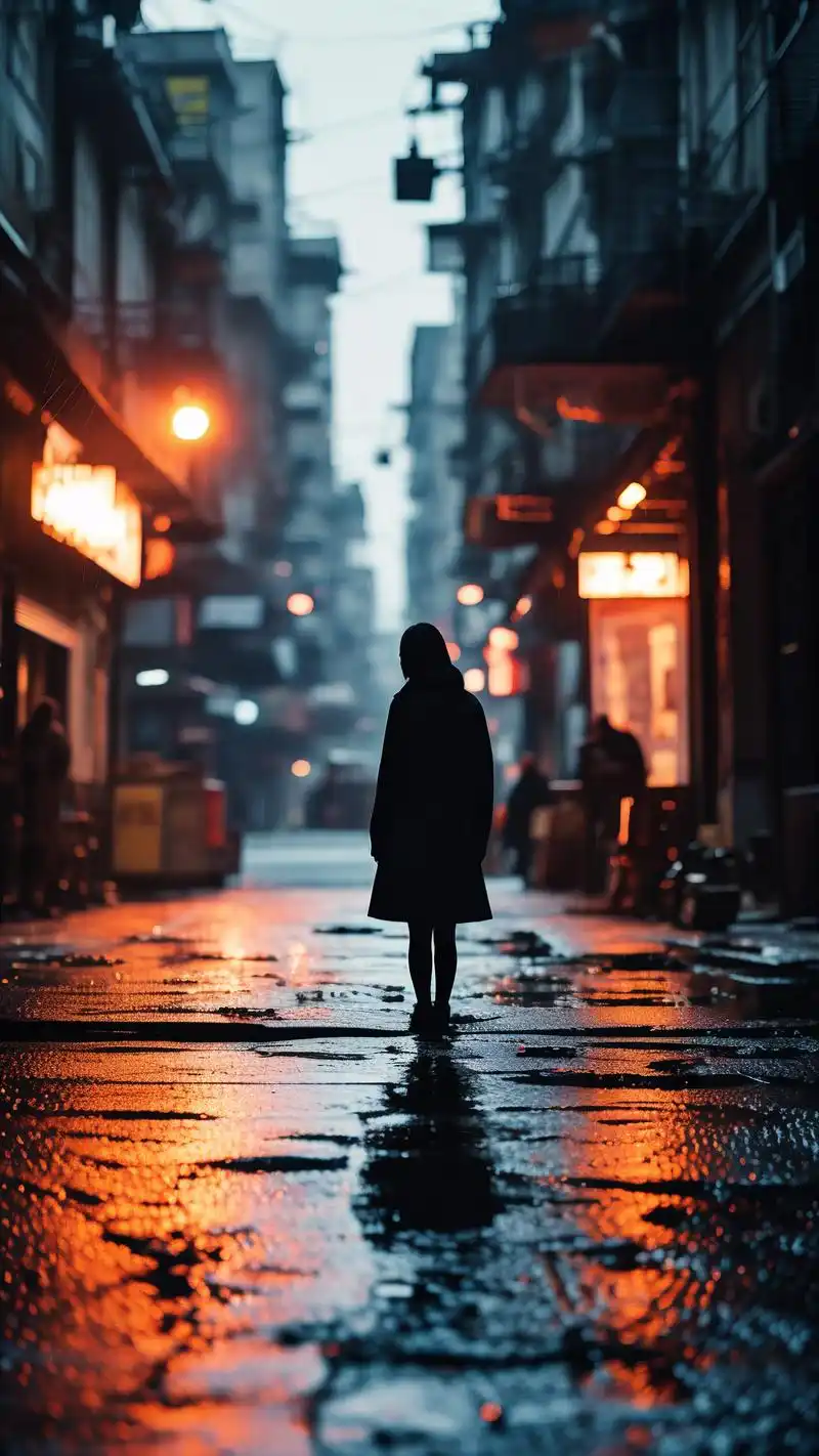 93深夜孤独街道壁纸精选91 深夜的街道,灯光昏黄,人影稀疏,空气中