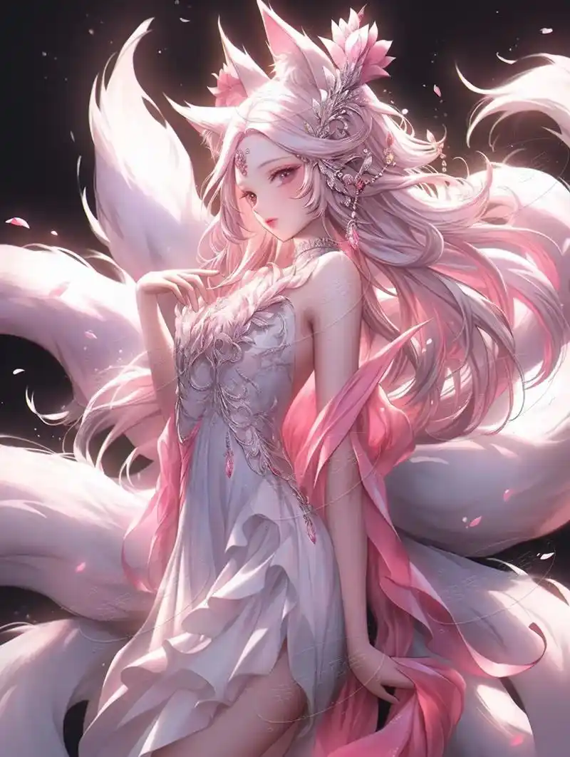 遇九尾 福来祥瑞 9490统统来 6图.二次元卡通九尾狐仙头 - 抖音