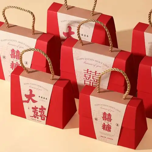 中式结婚喜糖盒创意新款礼物盒空盒子婚礼伴手礼礼盒手提糖袋批发