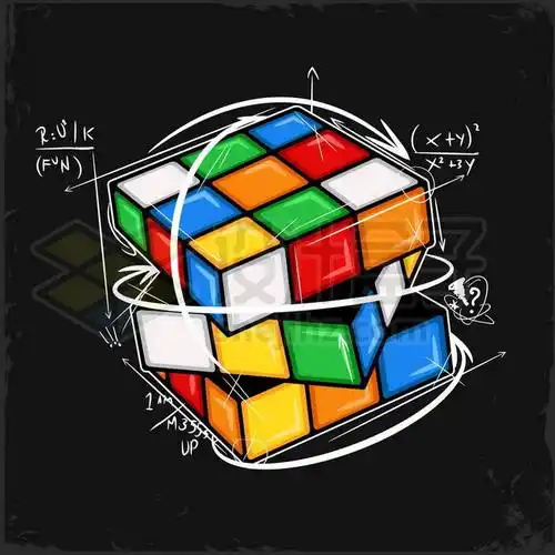 卡通魔方和计算公式6526266矢量图片免抠素材