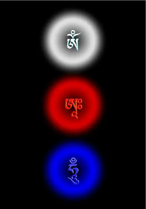 结缘藏文种子字 嗡啊吽 佛画像菩萨金刚图高光相纸双面塑封