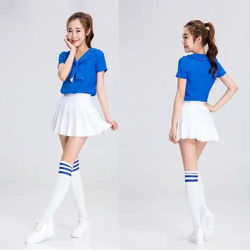 榆桐拉拉队服装紧身女演出服性感足球啦啦队服装学生拉拉操套装款式6s