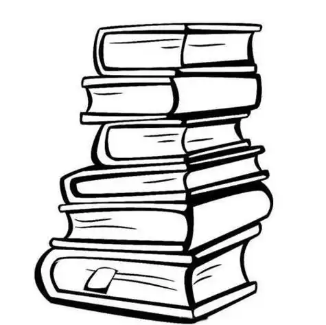 书本堆在一起的简笔画