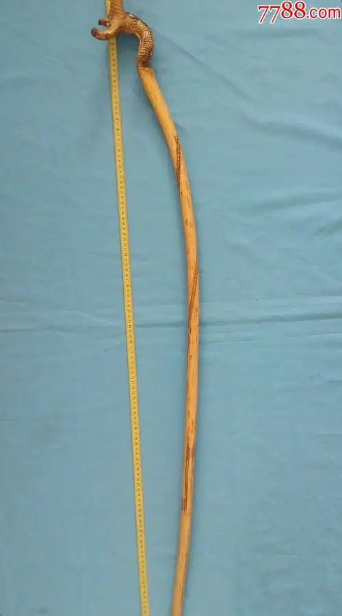 大自然的杰作纯手工雕刻艺术品龙凤呈瑞枣木寿仗吉祥文明棍拐杖