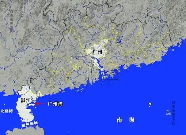 广州和湛江在广东的位置