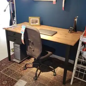 多书桌办公桌电脑桌写字台实木学习桌北欧ikea宜家家居甄选1479