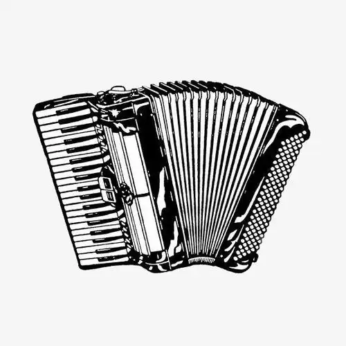 手绘黑白手风琴