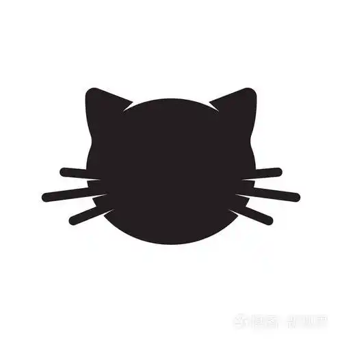 猫头图标轮廓白色背景下分离的矢量插图