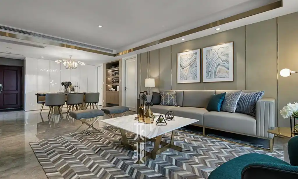 现代轻奢风客餐厅装修效果图