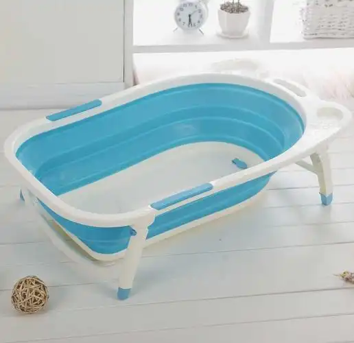 可折叠儿童浴盆 婴儿浴缸 可移动洗澡盆 塑料环保浴缸