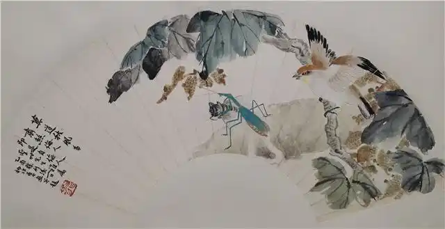 022陆抑非莫道秋风多肃杀1945年扇面