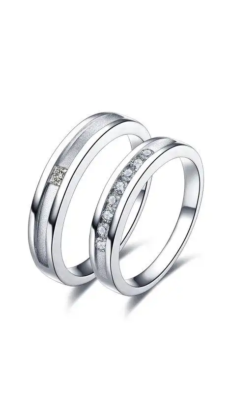 佐卡伊情侣对戒定制18k金钻石婚戒白金钻戒男女对戒正品