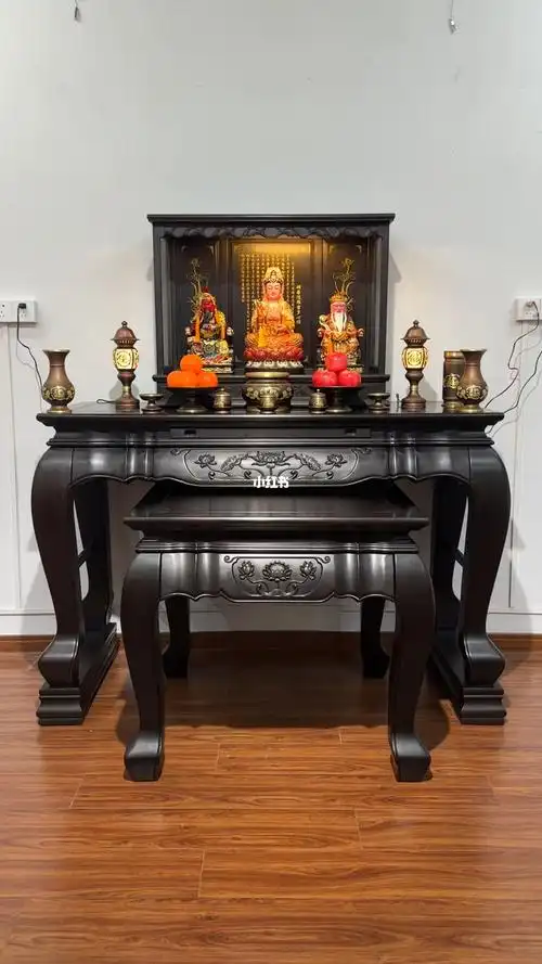 香花梨木黑檀色新中式供桌
