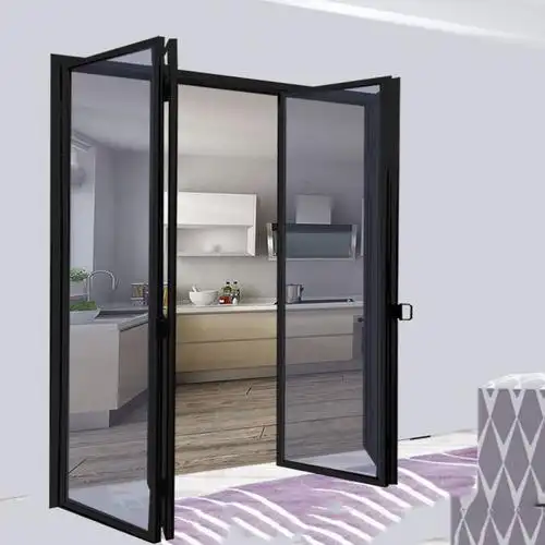 火森厨房卫生间折叠推拉门阳台钢化玻璃隔断钛美铝合金厨房门
