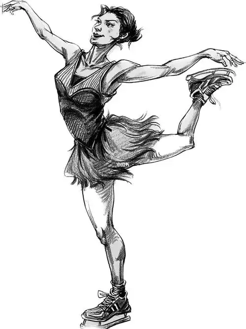 速写人物  #速写  #速写打卡  #花样滑冰  #山东省美术联考