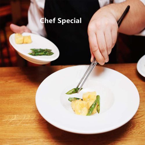 厨师 大号分子料理摆盘利器西餐专用食品304不锈钢 30cm长直镊子