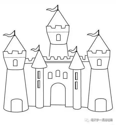 房子的简笔画幼儿园城堡