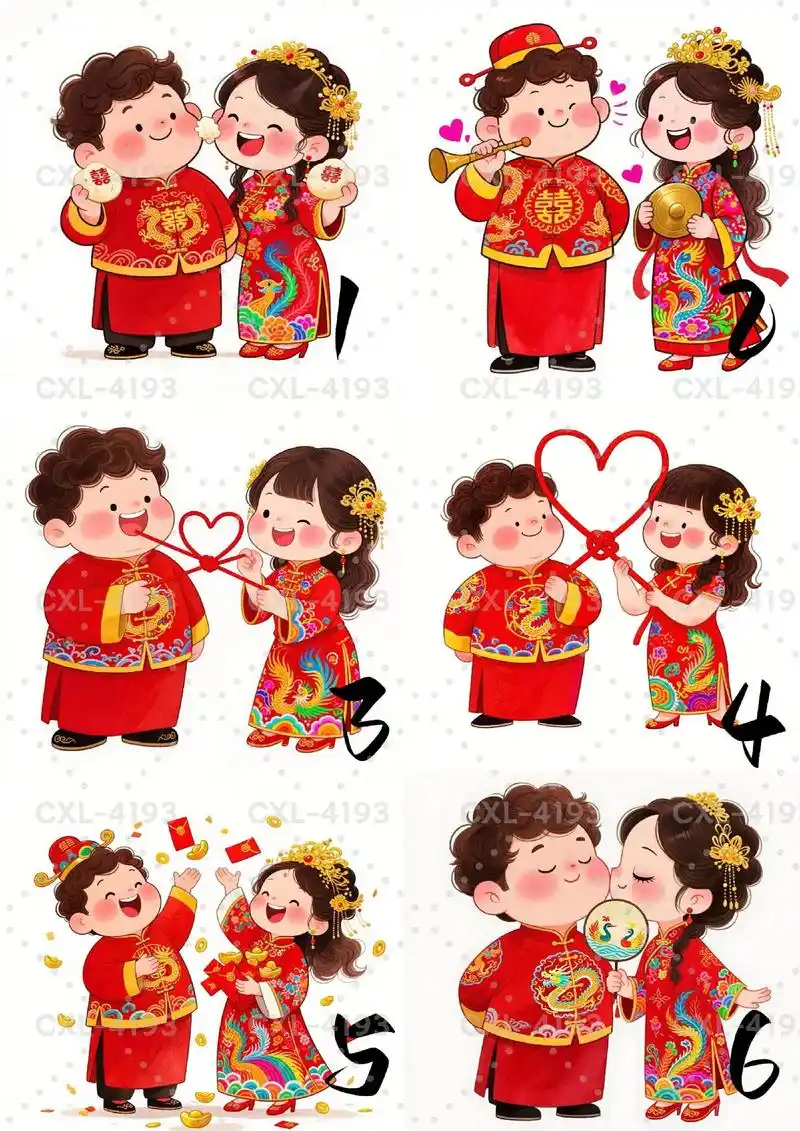 卡通q版结婚人偶新人新郎新娘高清图像高清图婚庆新郎新娘全身