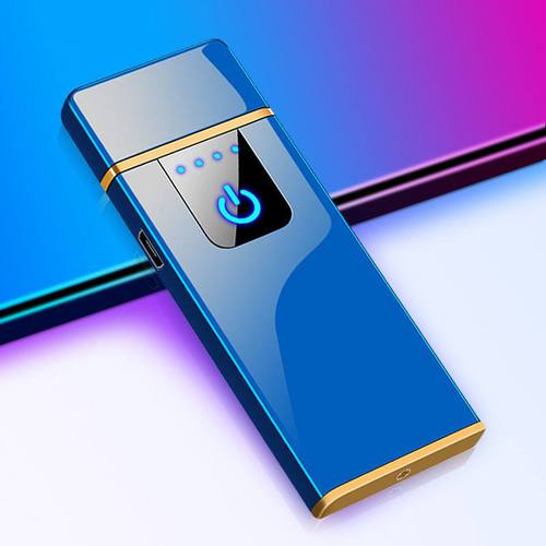 新青年防风打火机 网红触摸感应充电打火机防风男士电子点烟器创意