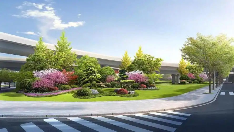 绿化修整,景石点缀,形成植物配置自然,层次丰富,季相分明的景观效果