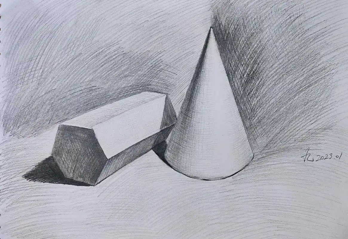 两个几何体组合素描绘画#一起学画画 #素描 #想画就画 #绘 - 抖音