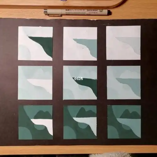 最终变成了我也#作业  #大一色彩构成 #九宫格  #明度九调  不认识的