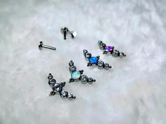 piercing澳宝白锆钛合金穿刺饰品上新