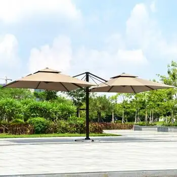 岗亭公园伞庭院沙滩双开遮阳伞大型休闲户外大太阳伞餐厅广场度假区伞
