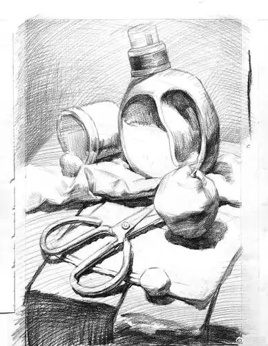 一组素描静物步骤图__财经头条