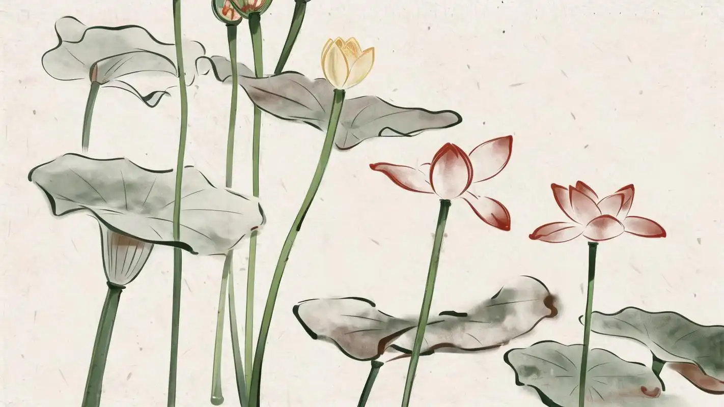 96水墨莲花壁纸,古韵之美94