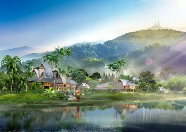 西双版纳橄榄坝傣族水乡特色小镇