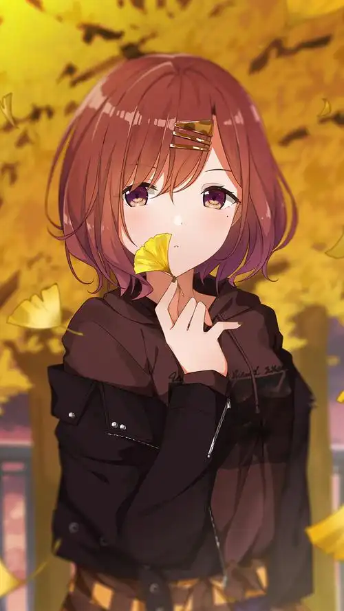 温柔甜笑的动漫美女手机壁纸